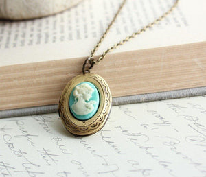 Aqua Lady Cameo Locket