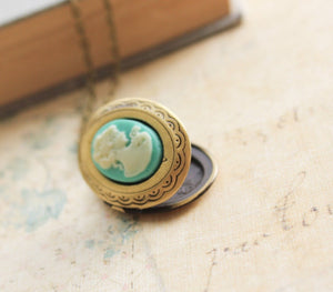 Aqua Lady Cameo Locket