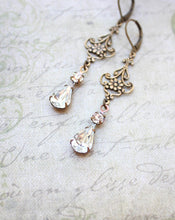 Load image into Gallery viewer, Long Filigree Earrings - Crystal Glass