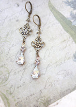 Load image into Gallery viewer, Long Filigree Earrings - Crystal Glass