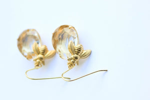 Honey Bee Earrings - Glass Drops