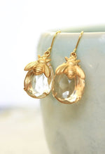 Load image into Gallery viewer, Honey Bee Earrings - Glass Drops