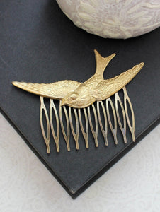 Bird Comb - Gold Brass