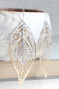 Double Leaf Filigree Earrings