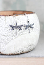 Load image into Gallery viewer, Little Dragonfly Earrings - Silver