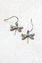 Load image into Gallery viewer, Little Dragonfly Earrings - Silver