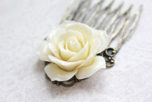 Load image into Gallery viewer, Ivory Cream Rose Comb - C1065