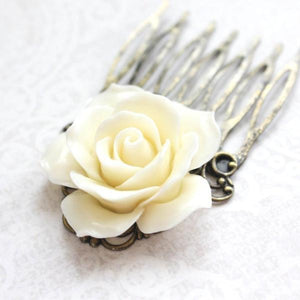 Ivory Cream Rose Comb - C1065