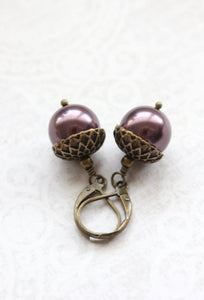 Pearl Acorn Earrings (16 Colors)