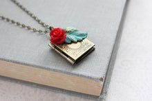 Load image into Gallery viewer, Book Locket - Red Rose